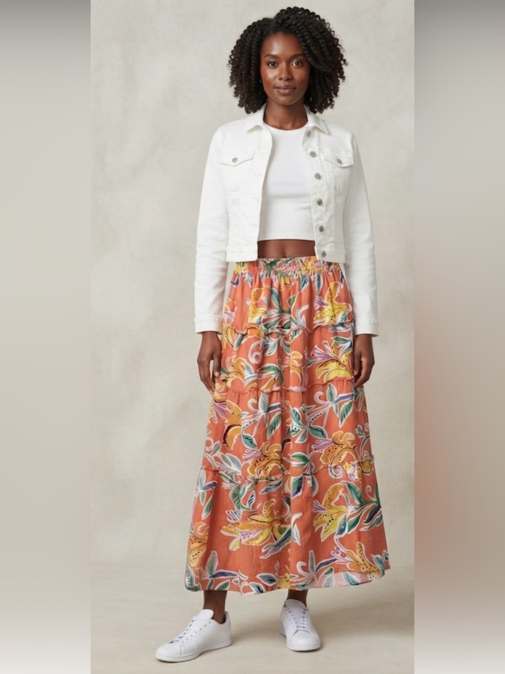 Rachel Rachel Roy Floral Tiered Maxi Skirt
